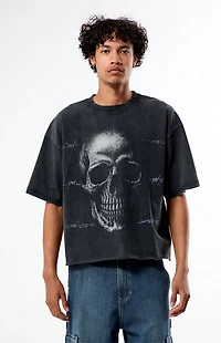 Pacsun Barbed Skull Cropped Boxy T-Shirt