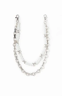 Pacsun Barbed Pearl Double Wallet Chain