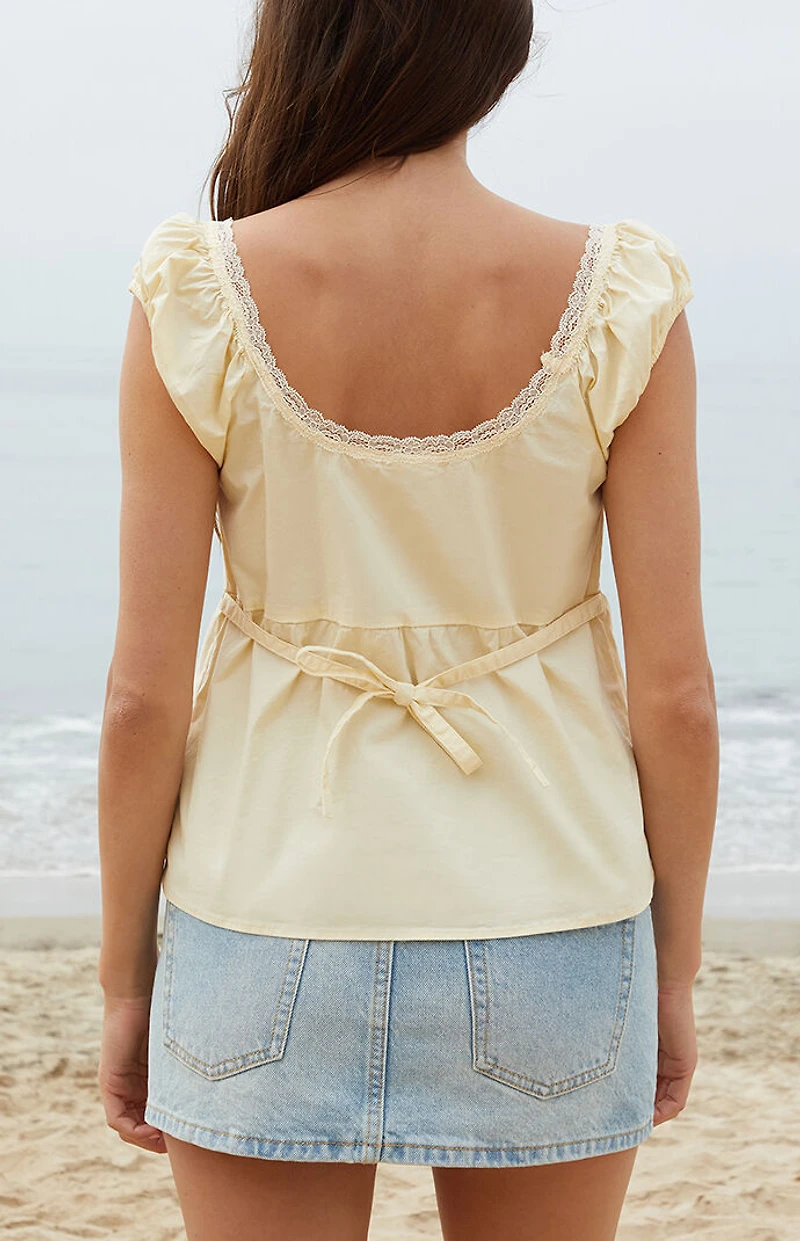 John Galt Yellow Odette Tank Top