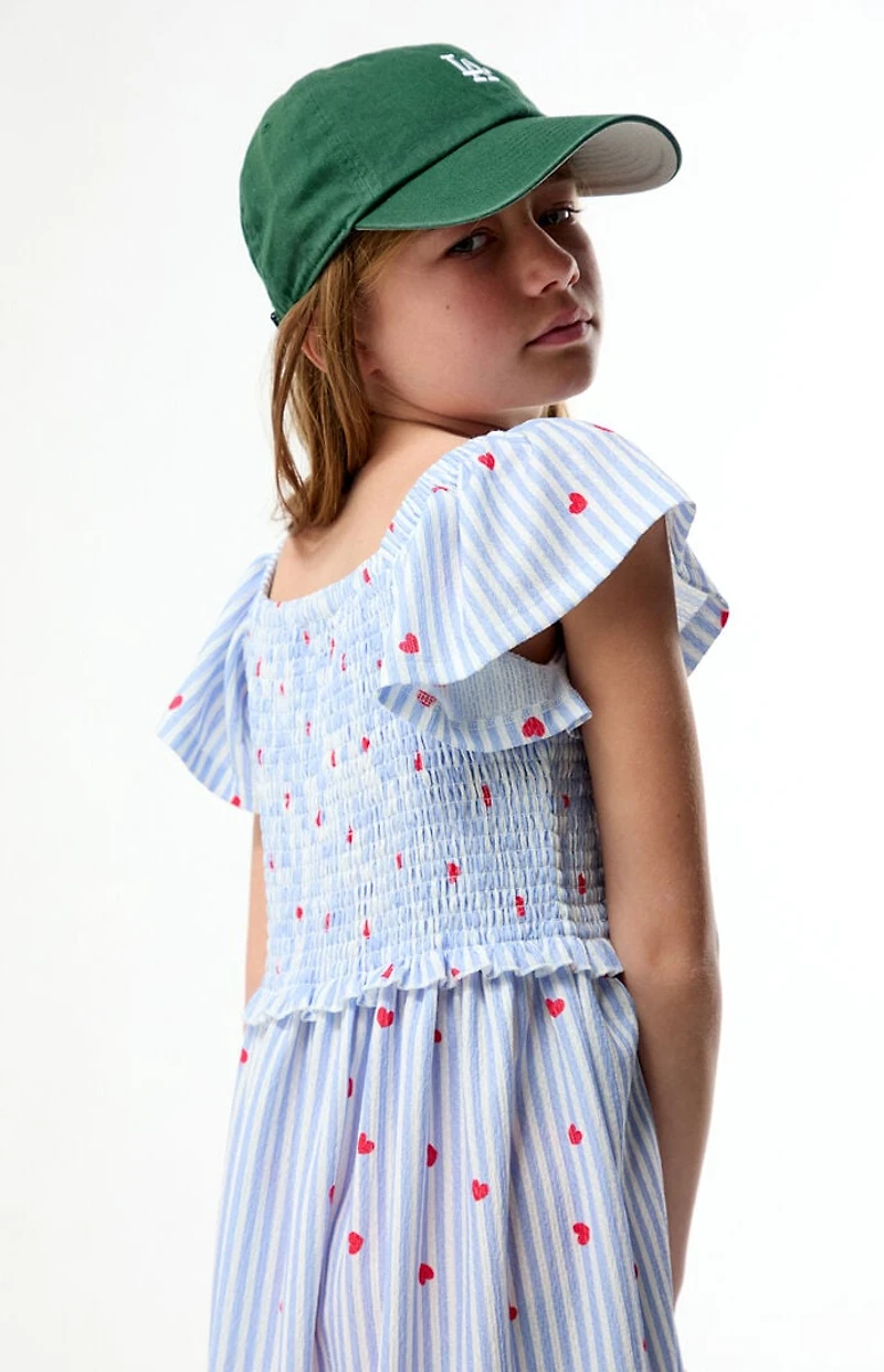 Pacsun Kids Striped Heart Short Sleeve Dress