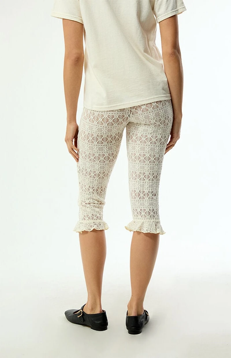 Daisy Street Buttermilk Ruffle Capri Pants
