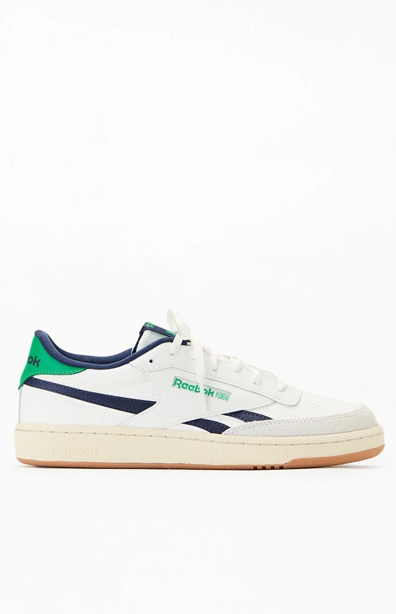 Reebok Kids White & Green Club C Revenge Shoes