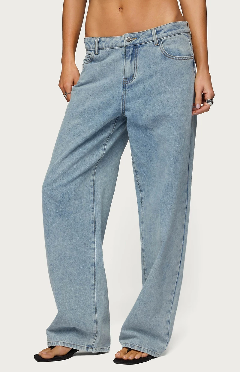 Edikted Dalina Washed Low Rise Baggy Jeans