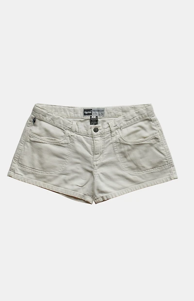 PS VINTAGE 2000s White Y2K Low Rise Micro Shorts