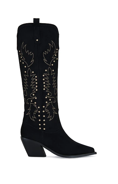 AZALEA WANG Beckett Ella Black Western Boots