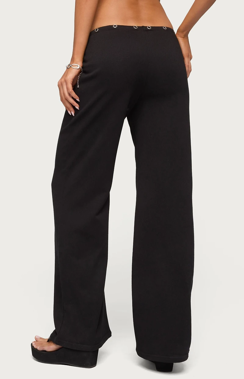 Edikted Bronte Grommet Straight Leg Sweatpants