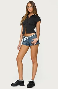 Edikted Olesia Tie Belt Denim Shorts
