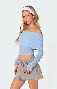Edikted Lili Fold Over Knit Top