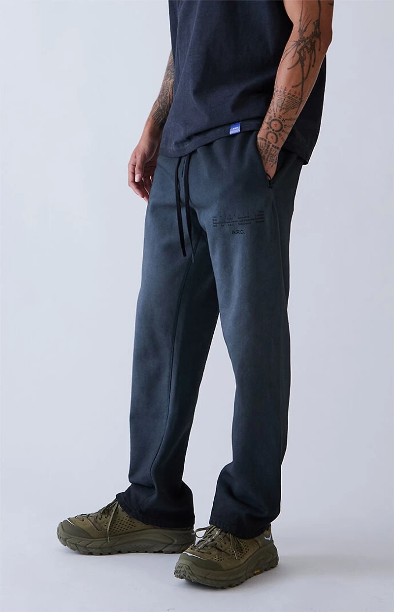 A.R.C. Black Washed Heavyweight Fleece Baggy Sweatpants