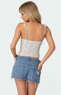 Edikted Contrast Sheer Lace Top