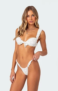 Edikted Floral Scrunch Cupped Bikini Top