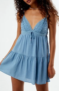 Your Favorite Eyelet Babydoll Mini Dress