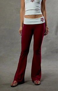 WILD COLLECTIVE Texas A&M Aggies Fold-Over Flare Yoga Pants