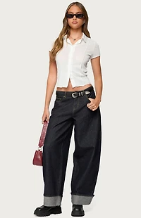 Edikted Geena Semi Sheer Button Up Shirt