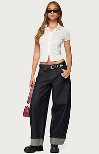 Edikted Geena Semi Sheer Button Up Shirt