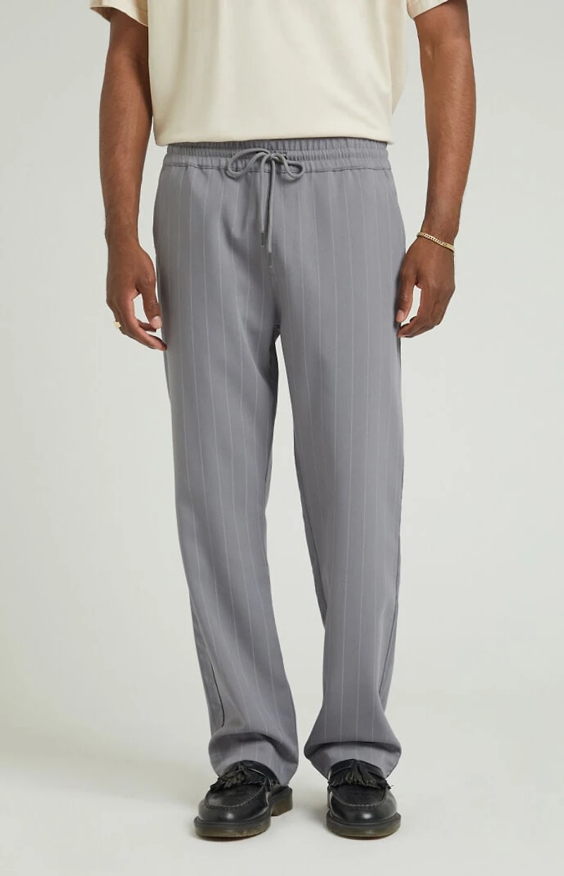 Pacsun Charcoal Pinstripe Liam Straight Trousers