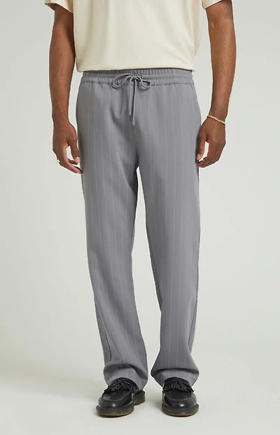 Pacsun Charcoal Pinstripe Liam Straight Trousers