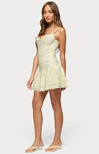 Edikted Daphna Floral Chiffon Mini Dress