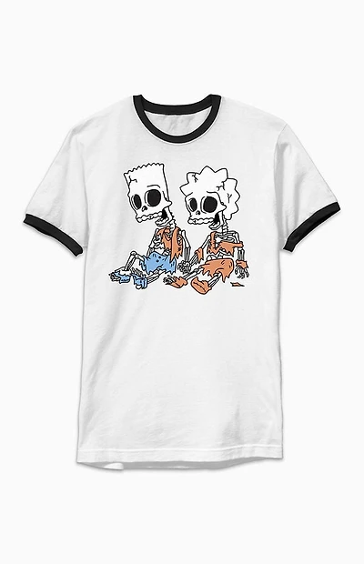 The Simpsons Skeleton Bart And Lisa T-Shirt