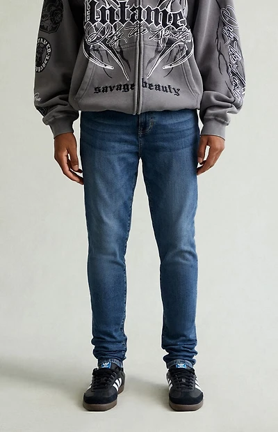 Pacsun Bryce Stacked Skinny Jeans Stretch Dark Blue