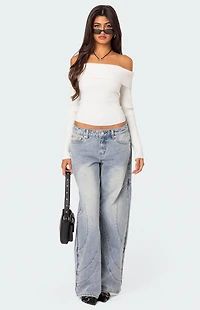 Edikted Lauren Knit Fold Over Top