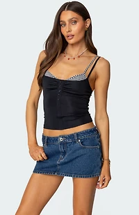 Edikted Gingham Layered Tank Top