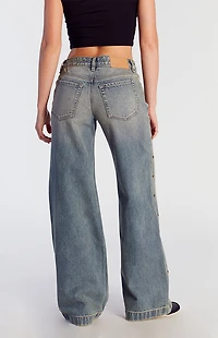Pacsun Casey Low Rise Baggy Jeans Star Stud