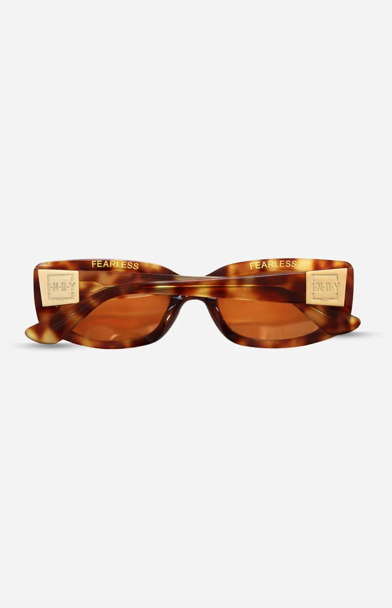 INDY Sunglasses Delancey Tortie Rectangle Sunglasses