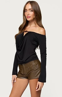 Edikted Kezya Draped Off Shoulder Top