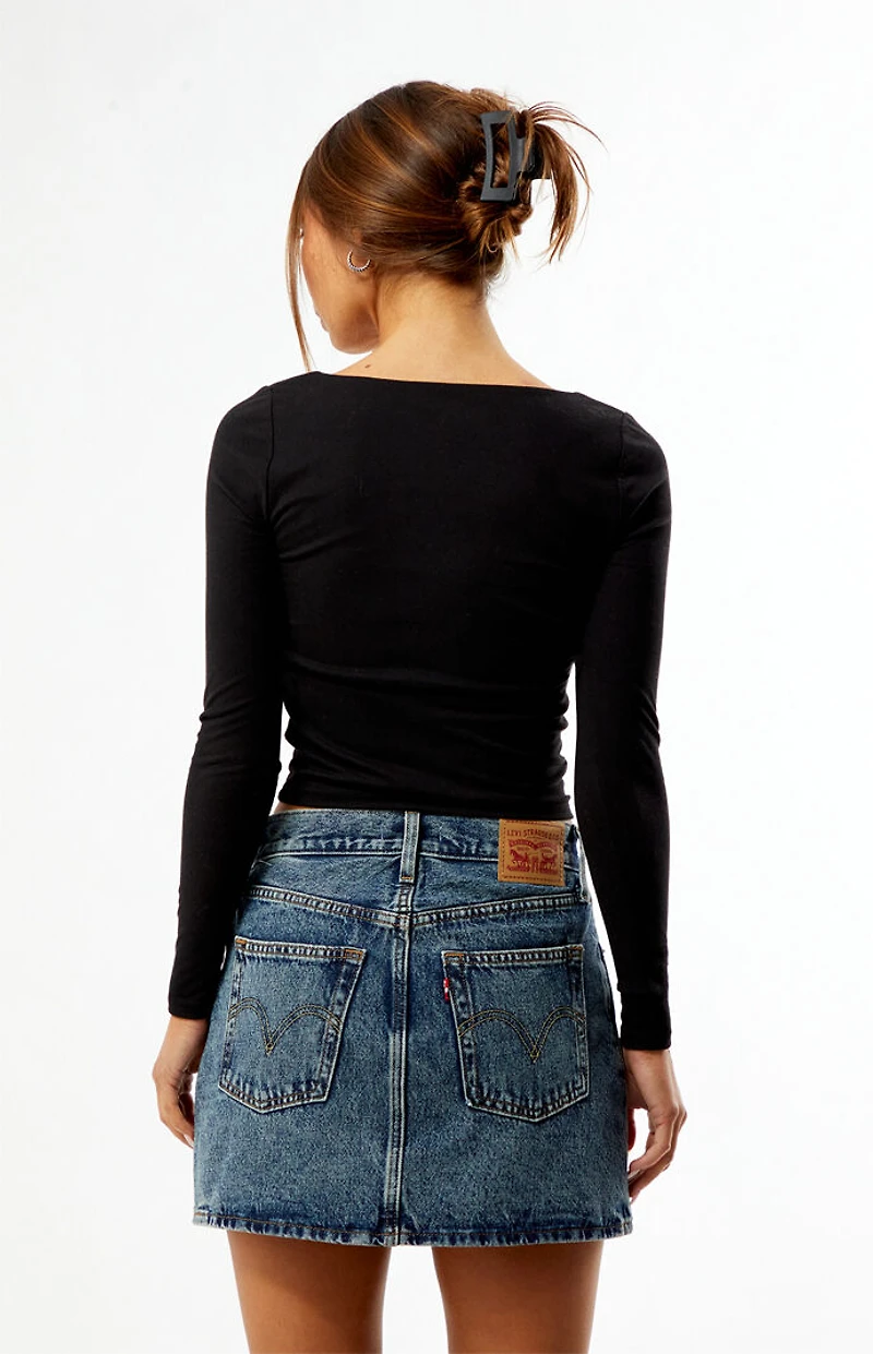 Levi's Acid Wash Icon Denim Mini Skirt