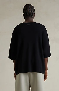 Fear of God ESSENTIALS Jet Black Merino Wool Short Sleeve Knit T-Shirt