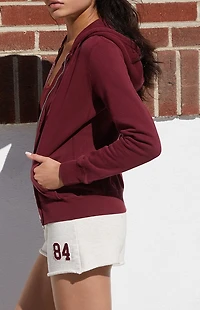 John Galt Burgundy Zip Up Hoodie