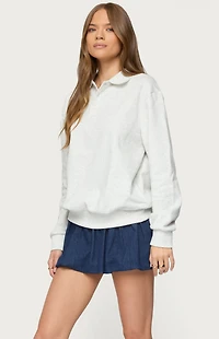 Edikted Scholar Oversized Polo Sweatshirt
