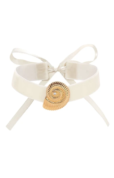 Ettika Nautilus Shell Velvet Choker