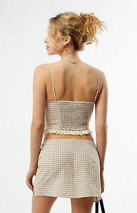 Your Favorite Georgia Plaid Lace Trim Tank Top