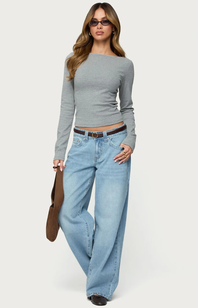 Edikted Loria Striped Boat Neck Top