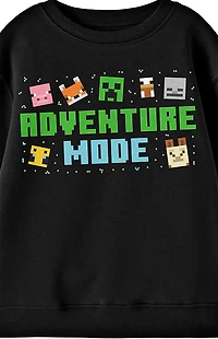 Kids Minecraft Adventure Mode Crew Neck Sweatshirt