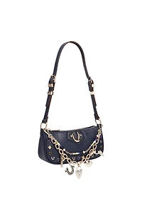 True Religion Navy Chain & Studs Shoulder Bag