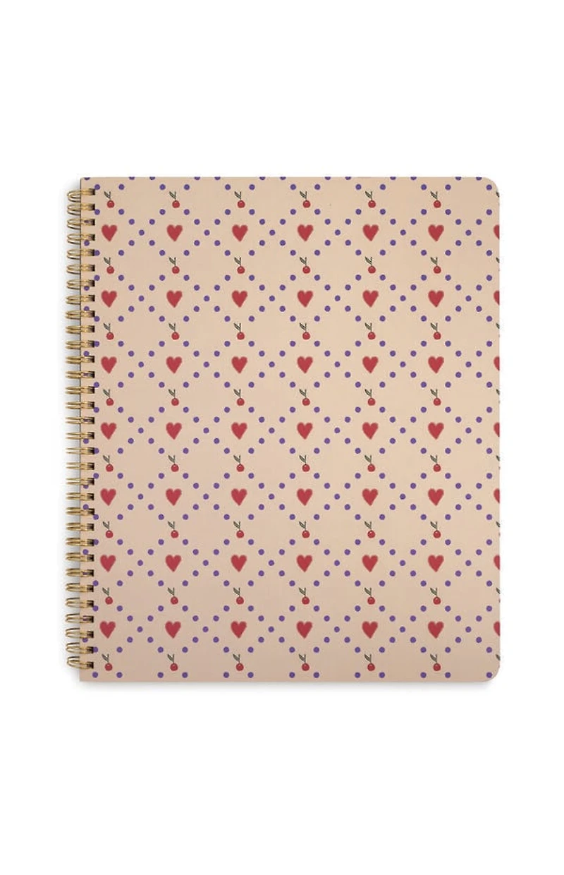 ban.do Cherry Hearts Rough Draft Large Notebook