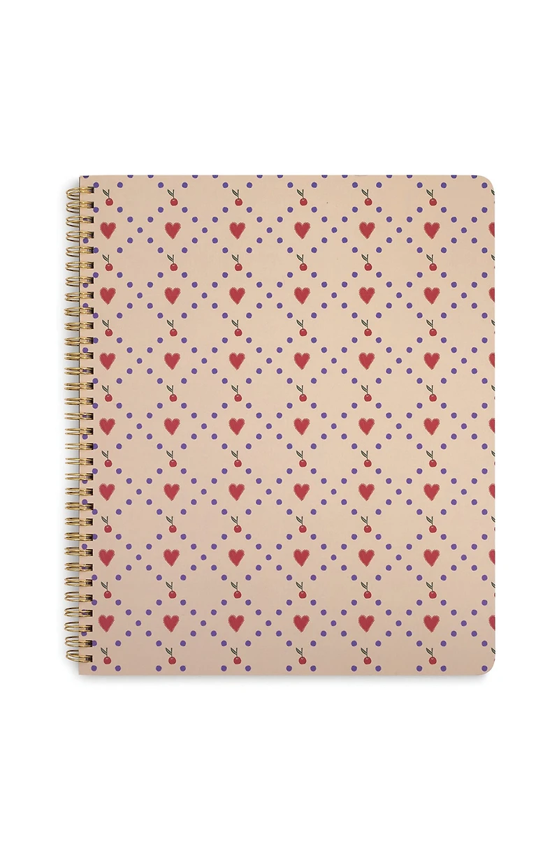 ban.do Cherry Hearts Rough Draft Large Notebook