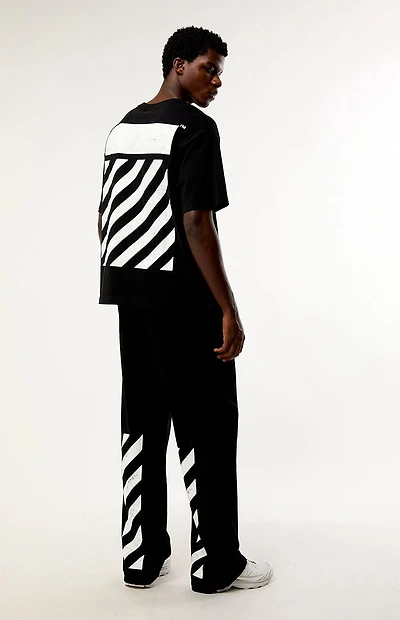 L/AB c/o Off-White Diagonal Open Hem Relaxed Sweatpants