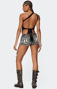 Edikted Codi Backless Asymmetric Knit Top