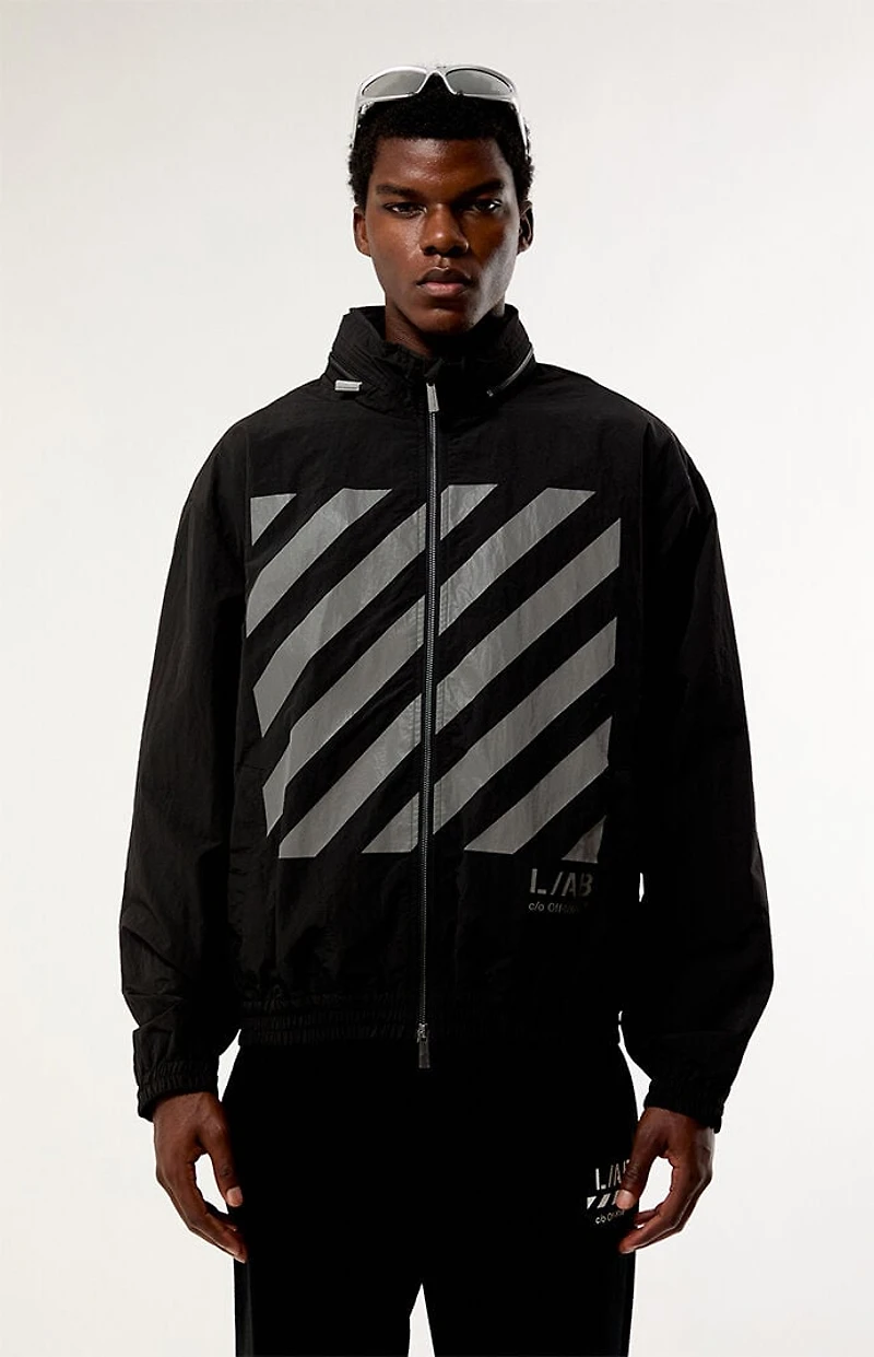 L/AB c/o Off-White Reflective Diagonal Windbreaker Jacket