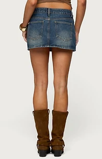 Edikted Libbey Studded Denim Mini Skirt