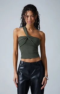 Third Charm Alisha Sparkle Asymmetrical Tank Top