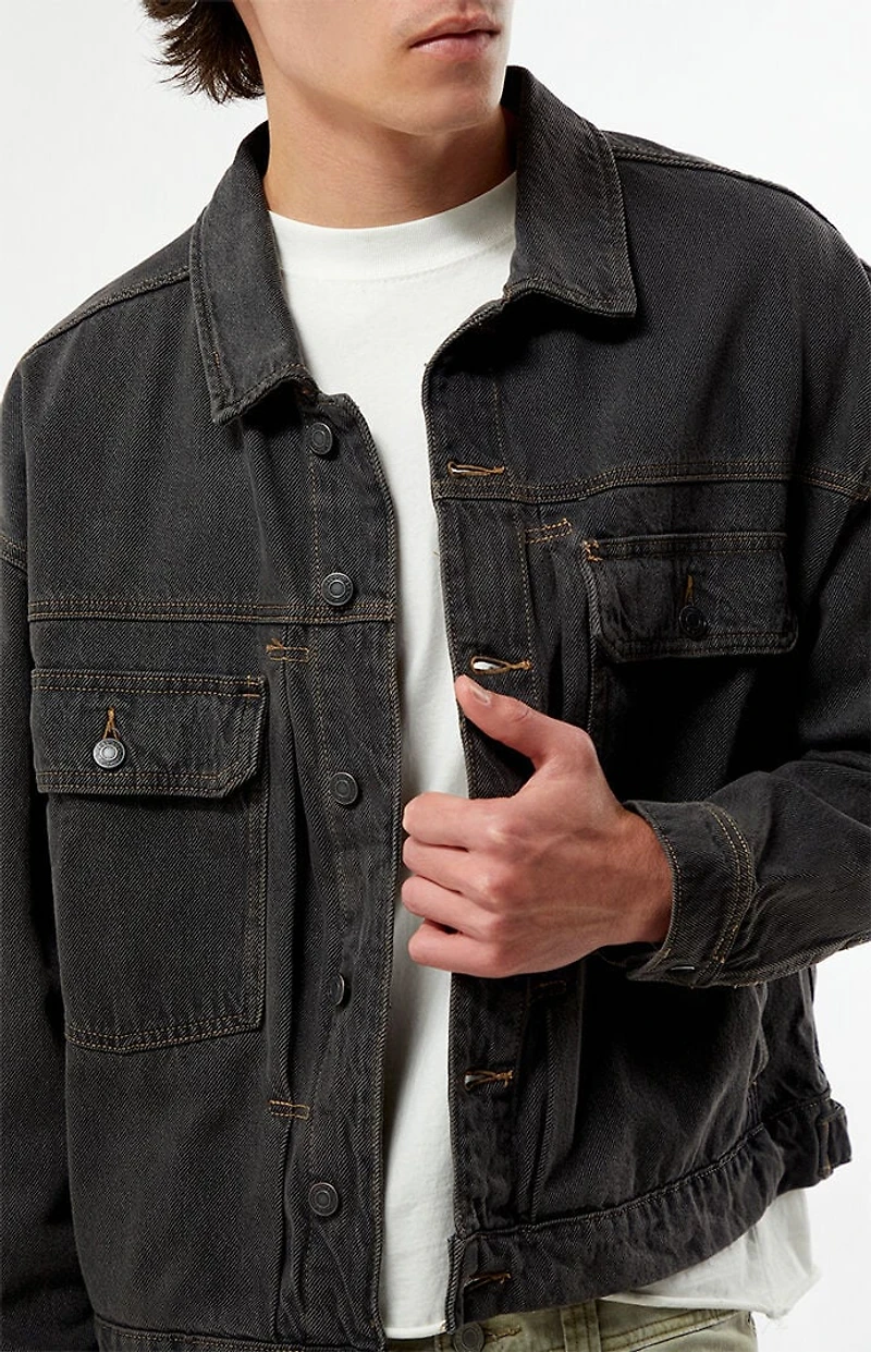Pacsun Mason Washed Black Denim Jacket