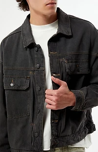 Pacsun Mason Washed Black Denim Jacket