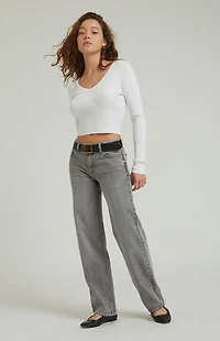 Pacsun Jordyn Gray Low Rise Straight Leg Jeans