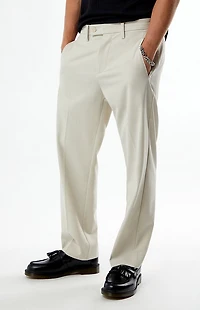 FIELD OF STUDY by Pacsun Cream Straight Trousers