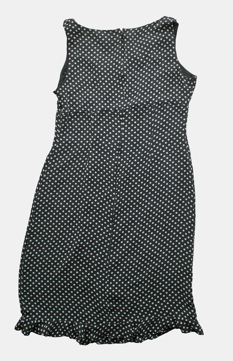 PS VINTAGE 2000s Polka Dot Midi V-Neck Dress